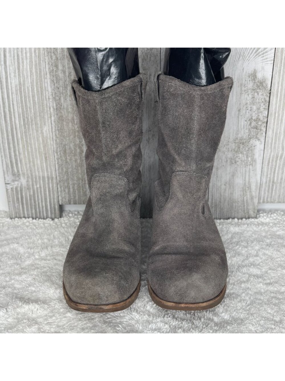 UGG Grey Suede Slouch Boots Rioni Size 8.5